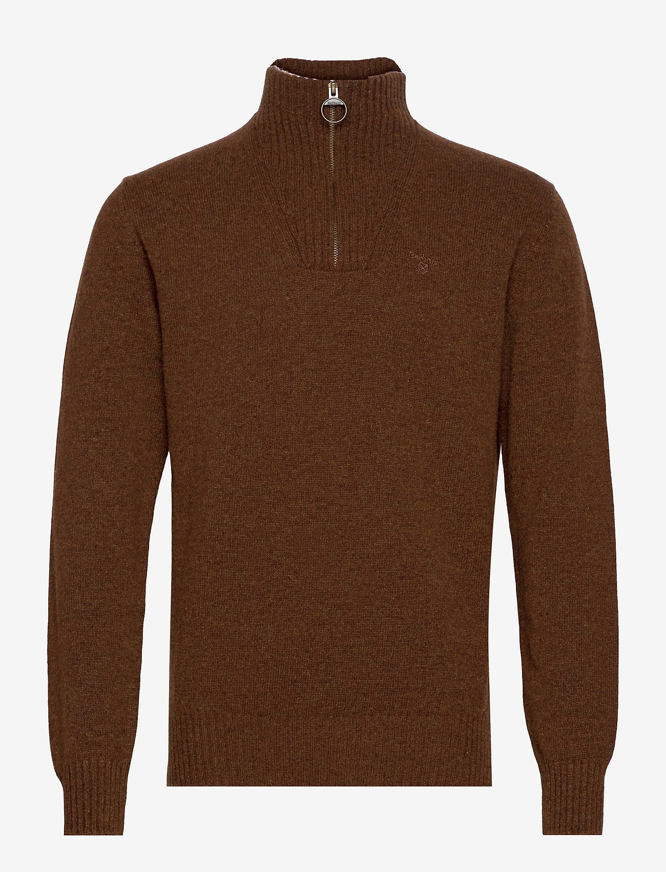Barbour - Barbour Essential Lambswool Half Zip Knit - half zip-tröjor - sandstone - 1