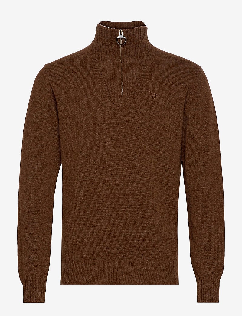Barbour - Barbour Essential Lambswool Half Zip Knit - half zip-tröjor - sandstone - 1
