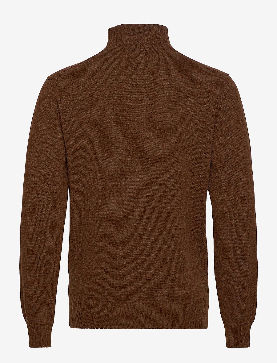 Barbour - Barbour Essential L/Wool Half Zip Knitted Jumper - džemperiai su trumpu užtrauktuku - sandstone - 2