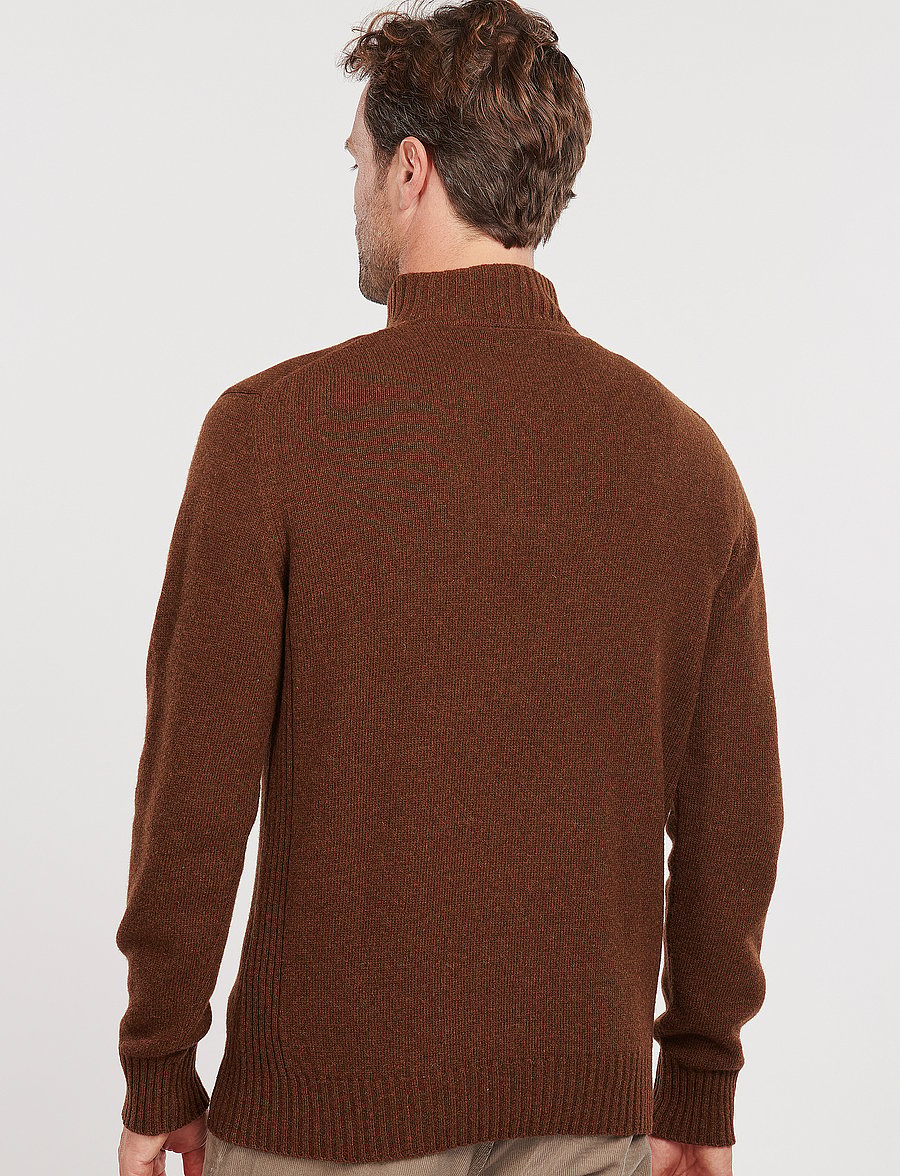 Barbour - Barbour Essential L/Wool Half Zip Knitted Jumper - džemperiai su trumpu užtrauktuku - sandstone - 3
