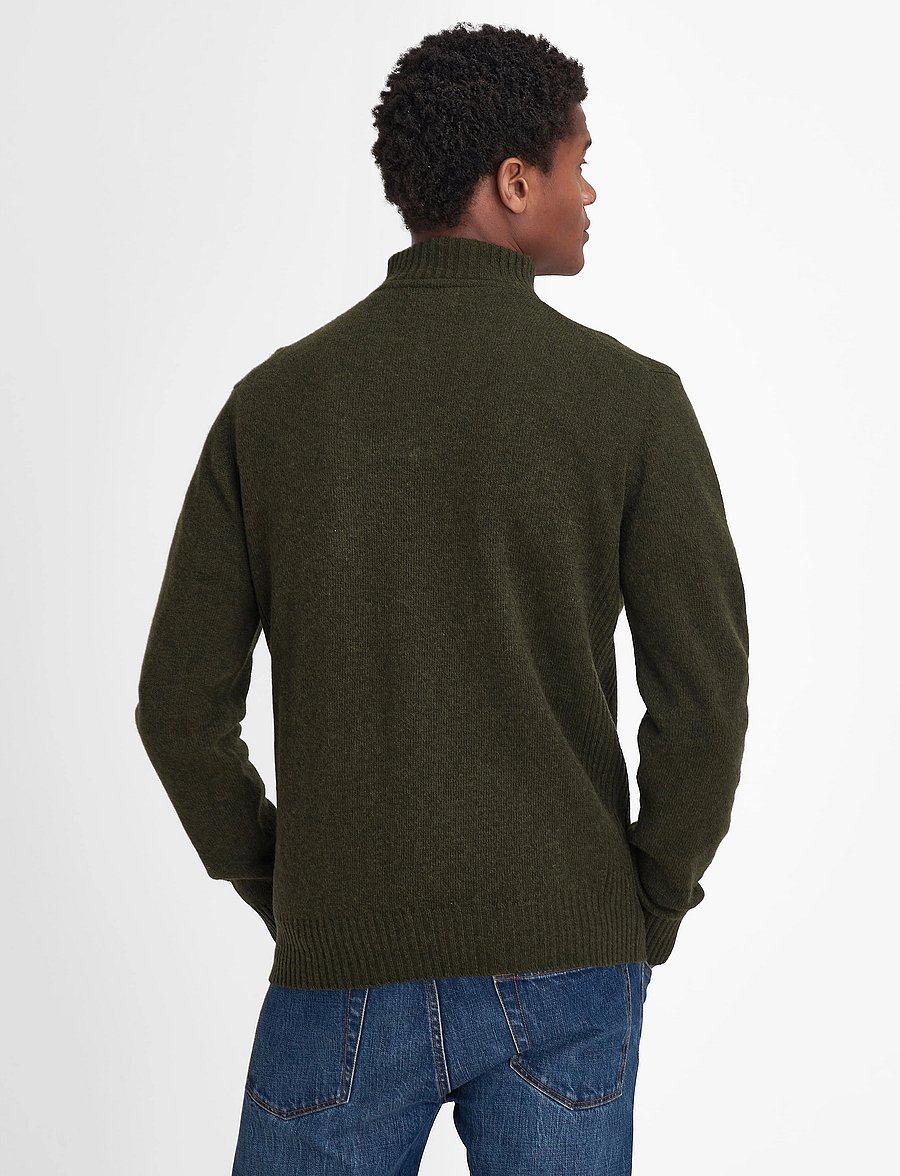 Barbour - Barbour Essential L/Wool Half Zip Knitted Jumper - half zip jumpers - seaweed - 3