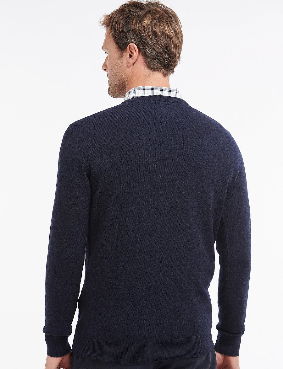 Barbour - Barbour Essential L/Wool V Neck Sweater - v-ausschnitt - navy - 3
