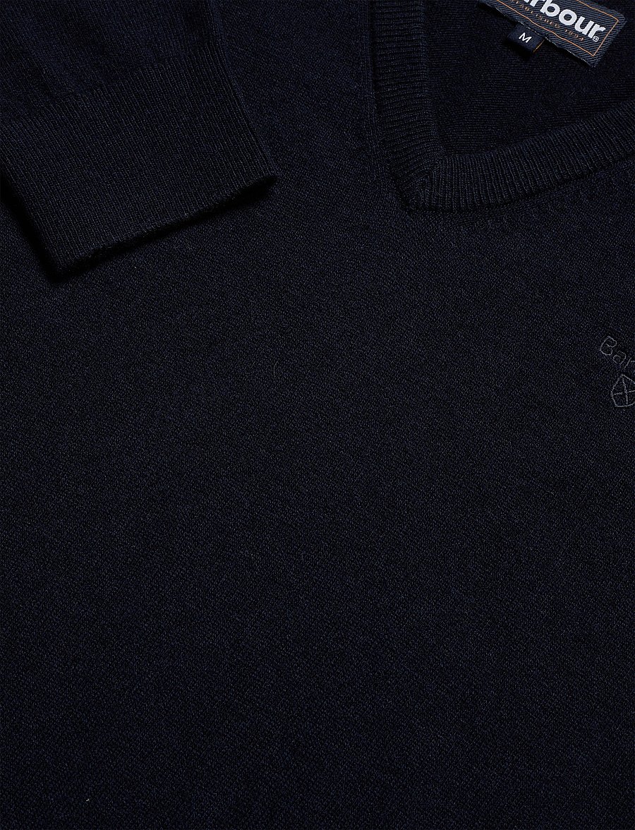 Barbour - Barbour Essential L/Wool V Neck Sweater - v-ausschnitt - navy - 5