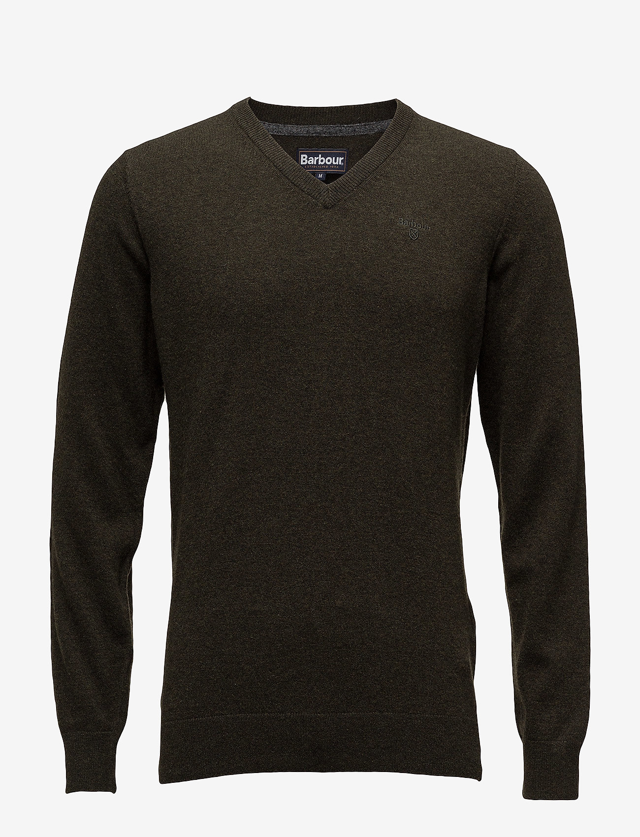 Barbour - Barbour Essential Lambswool V Neck Sweater - knitted v-necks - racing grn - 1