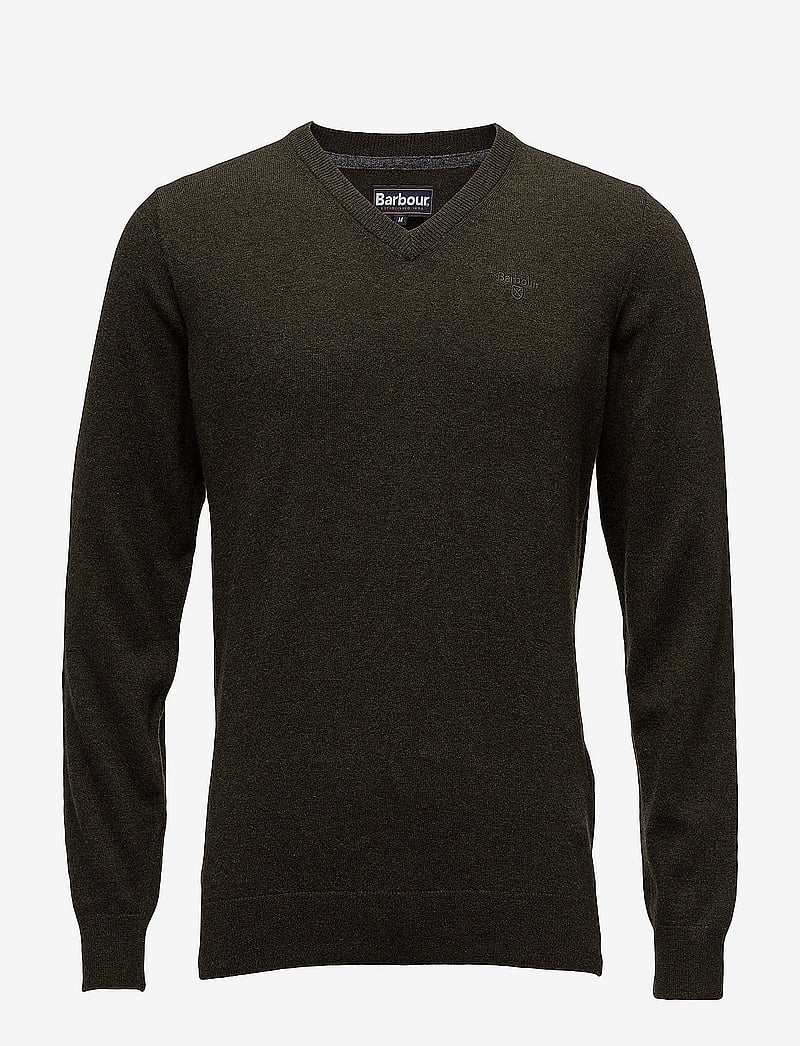 Barbour - Barbour Essential Lambswool V Neck Sweater - knitted v-necks - racing grn - 1