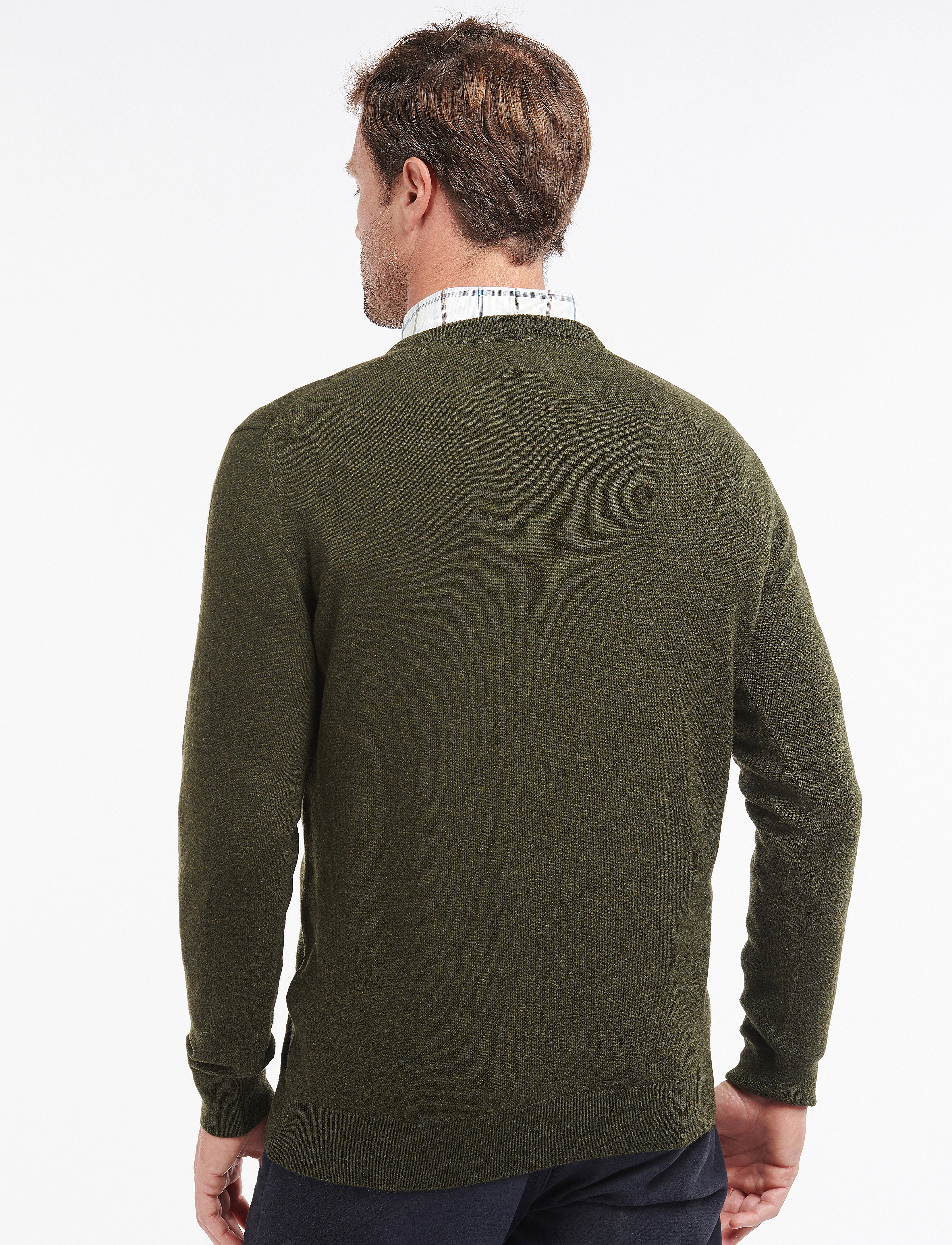 Barbour - Barbour Essential L/Wool V Neck Sweater - racing grn - 3