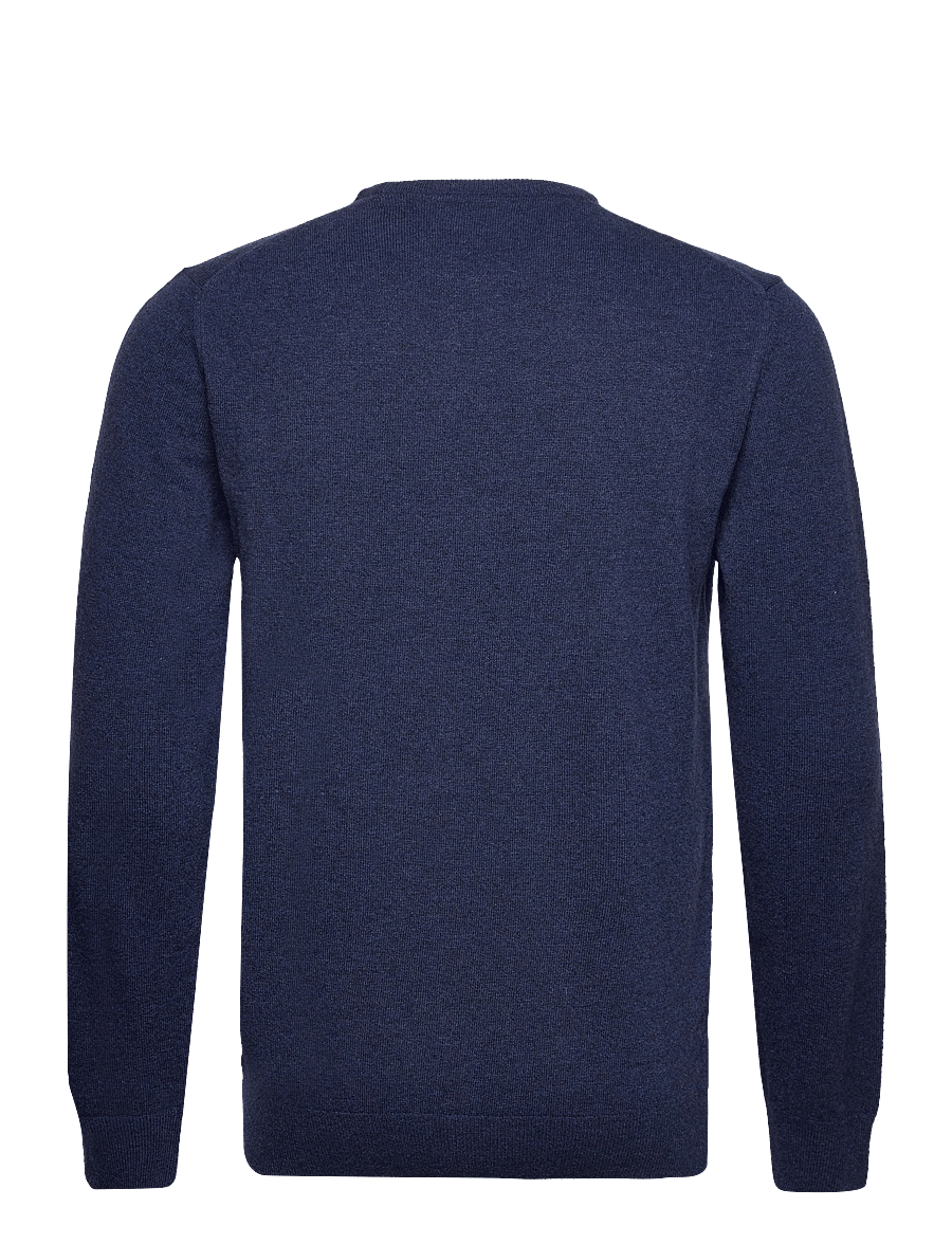 Barbour - Barbour Essential L/Wool Crew Neck Sweater - rundhalsad - blue - 1