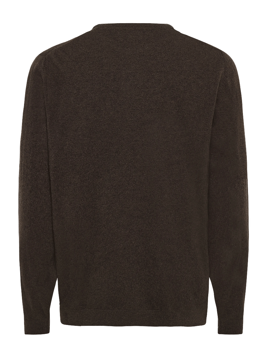 Barbour - Barbour Essential L/Wool Crew Neck Sweater - rundhals - dark oak - 1