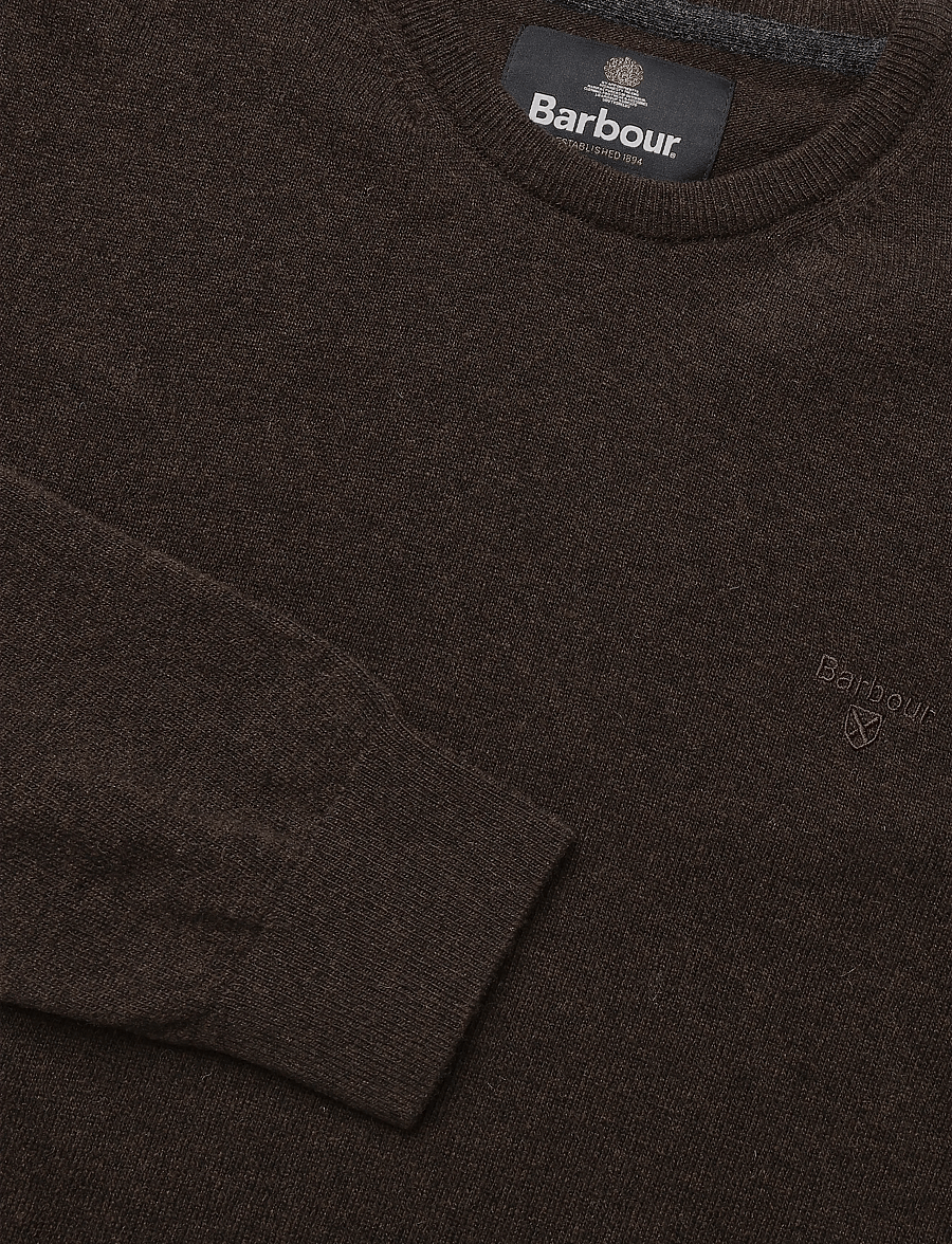 Barbour - Barbour Essential L/Wool Crew Neck Sweater - rundhals - dark oak - 2