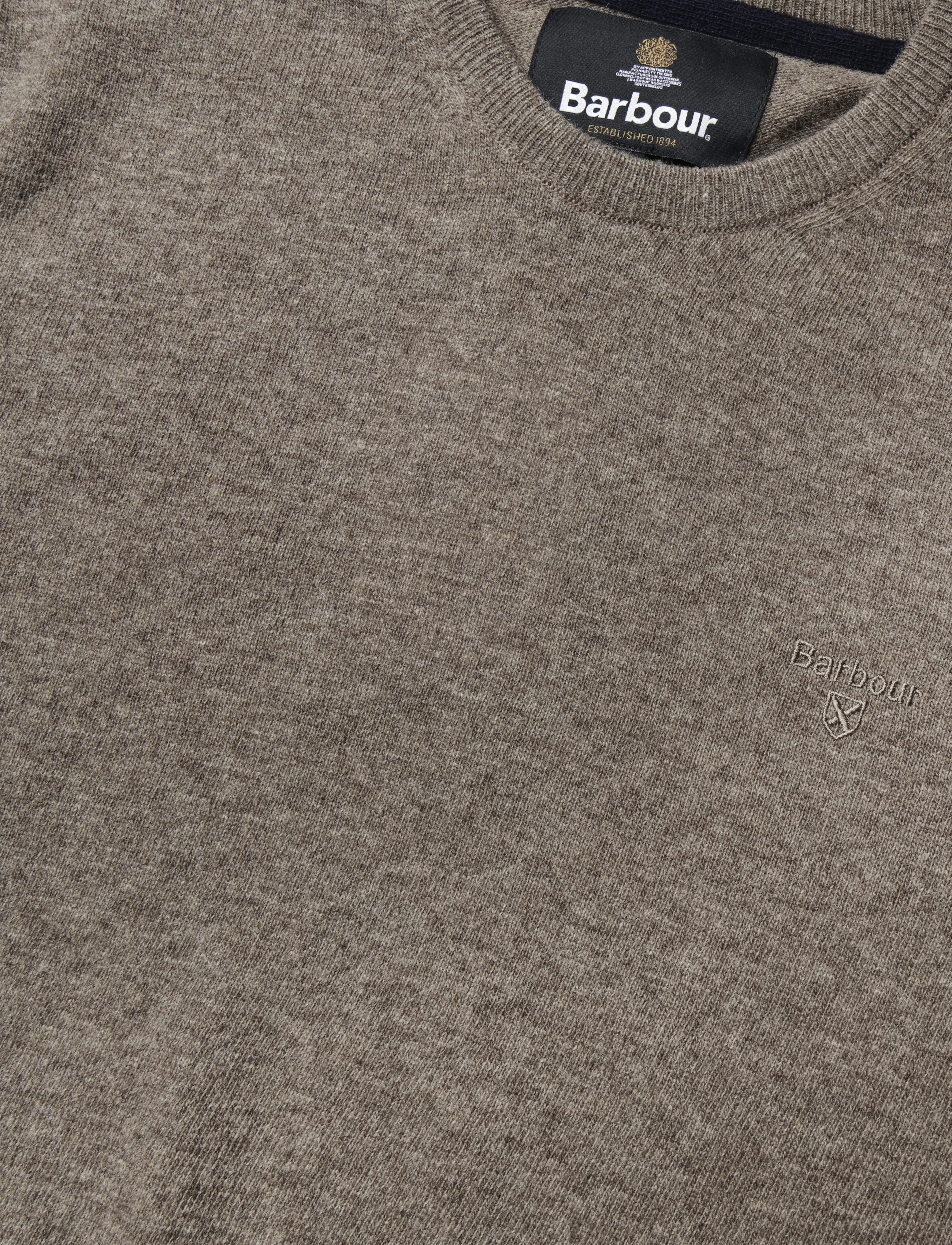 Barbour - Barbour Essential L/Wool Crew Neck Sweater - rundhalsad - dark stone - 2