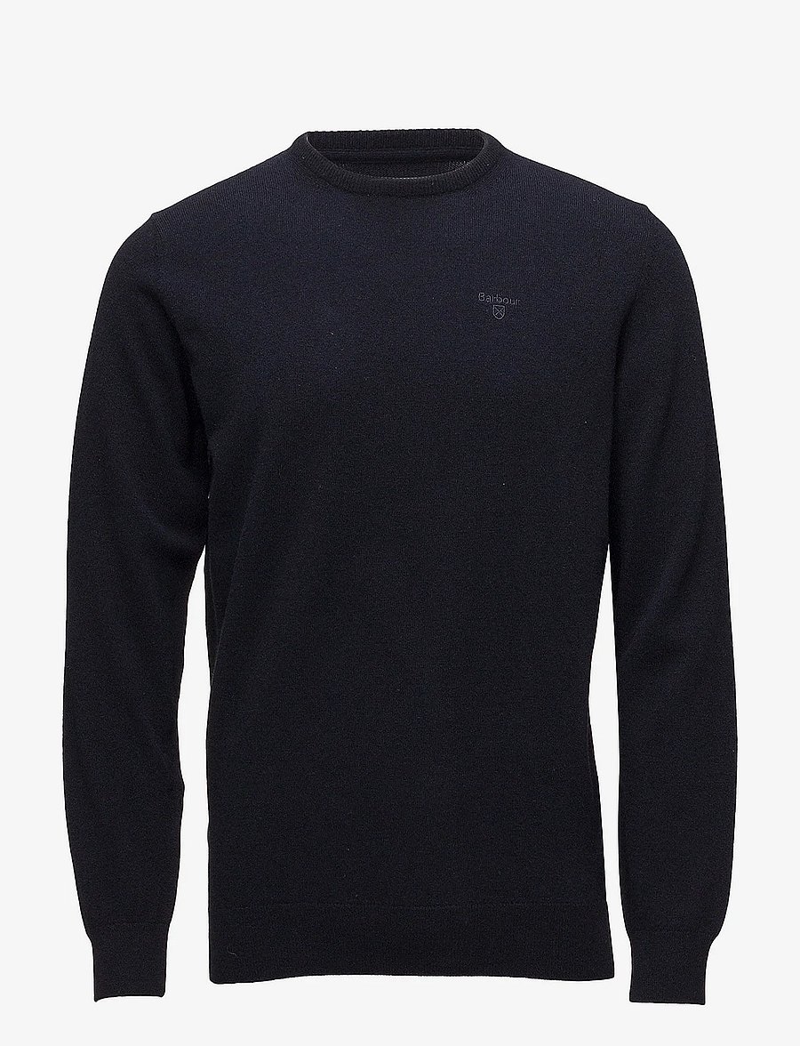 Barbour - Barbour Essential L/Wool Crew Neck Sweater - round necks - navy/ecru beaco - 0