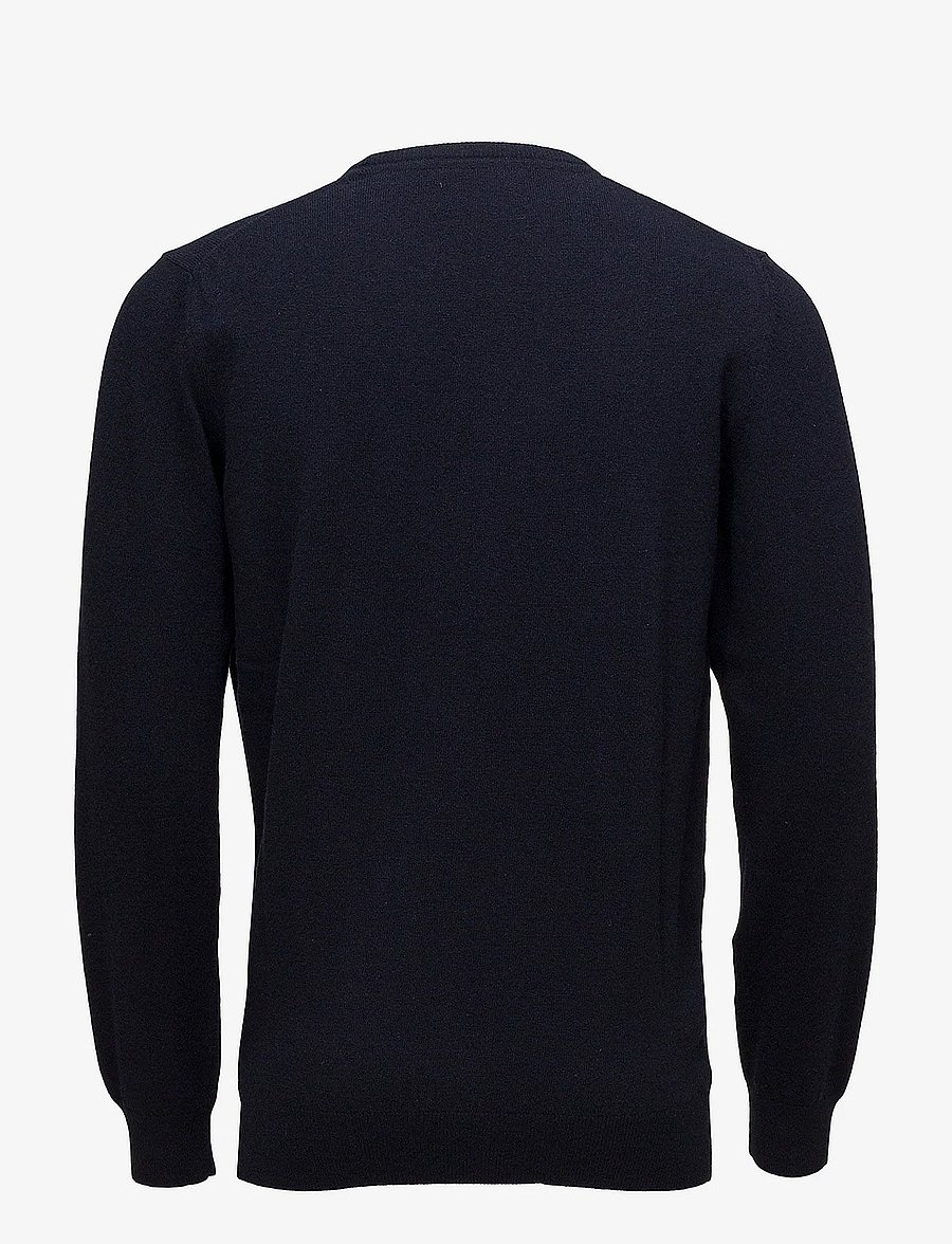 Barbour - Barbour Essential L/Wool Crew Neck Sweater - round necks - navy/ecru beaco - 1