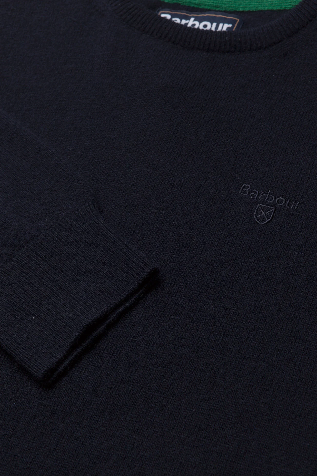 Barbour - Barbour Essential L/Wool Crew Neck Sweater - round necks - navy/ecru beaco - 2