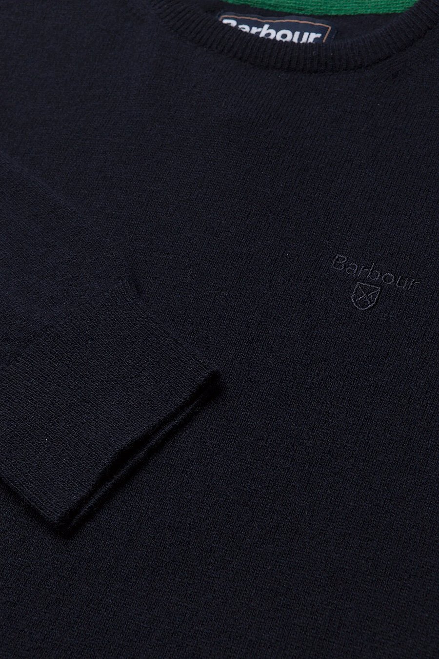 Barbour - Barbour Essential L/Wool Crew Neck Sweater - round necks - navy/ecru beaco - 2