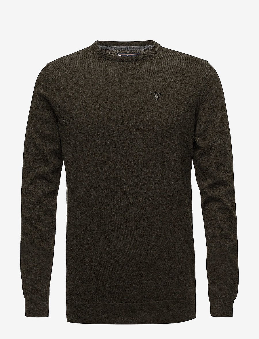 Barbour - Barbour Essential L/Wool Crew Neck Sweater - rund hals - racing grn - 0