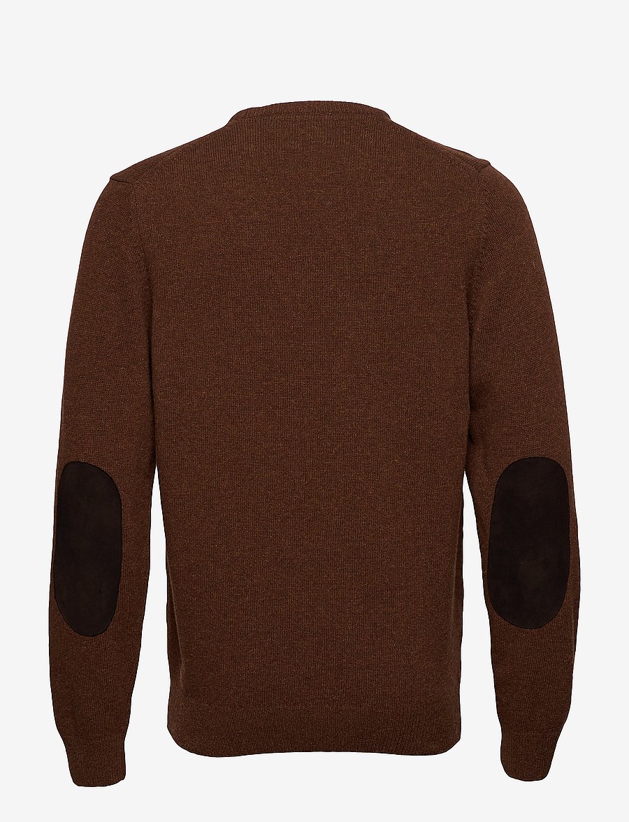 Barbour - Barbour Essential Patch Crew - Ümmarguse kaelusega kudumid - bracken - 2