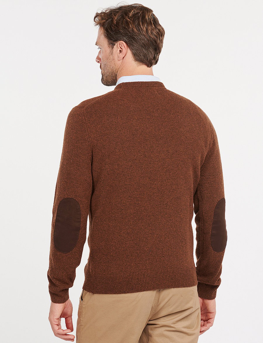Barbour - Barbour Essential Patch Crew - Ümmarguse kaelusega kudumid - bracken - 3