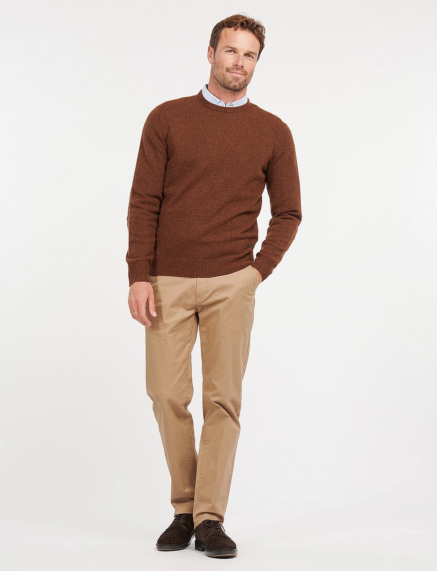 Barbour - Barbour Essential Patch Crew - Ümmarguse kaelusega kudumid - bracken - 4