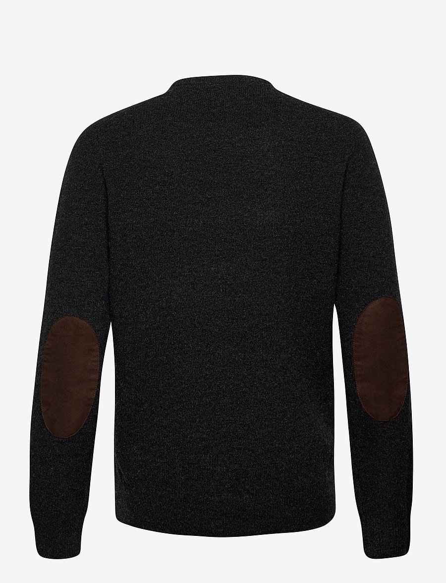 Barbour - Barbour Essential Patch Crew Neck Sweater - Ümmarguse kaelusega kudumid - charcoal - 2
