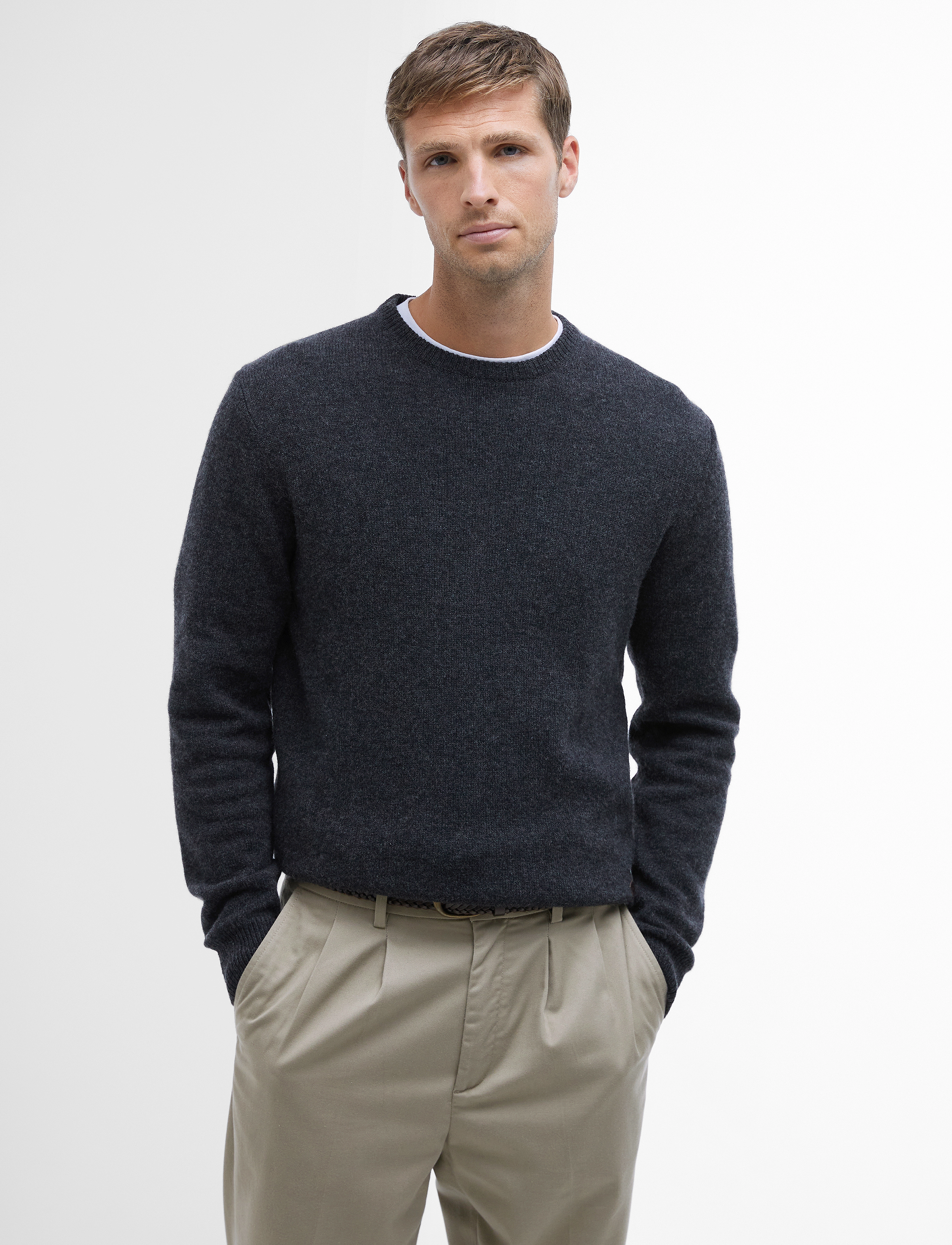 Barbour Barbour Essential Patch Crew Neck Sweater, XXL, Black, Strik > Runde Halse, Herre