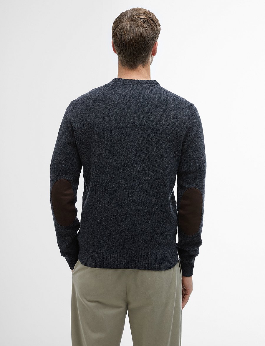 Barbour - Barbour Essential Patch Crew Neck Sweater - Ümmarguse kaelusega kudumid - charcoal - 3