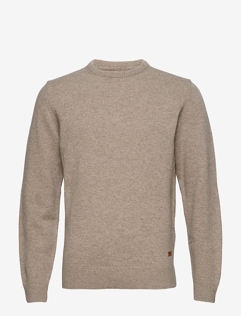 Barbour - Barbour Essential Patch Crew Neck Sweater - rundhalsad - dk stone / lt s - 1