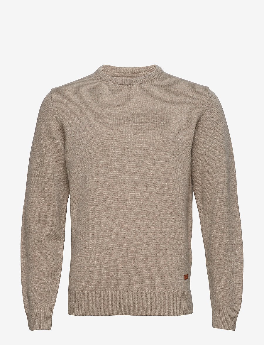 Barbour - Barbour Essential Patch Crew Neck Sweater - rundhals - dk stone / lt s - 1