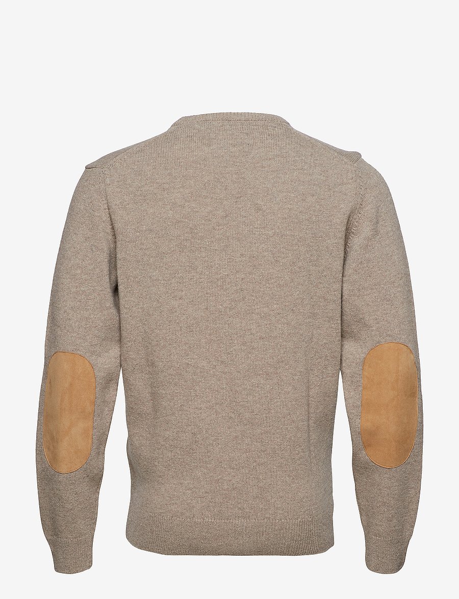 Barbour - Barbour Essential Patch Crew Neck Sweater - rundhals - dk stone / lt s - 2