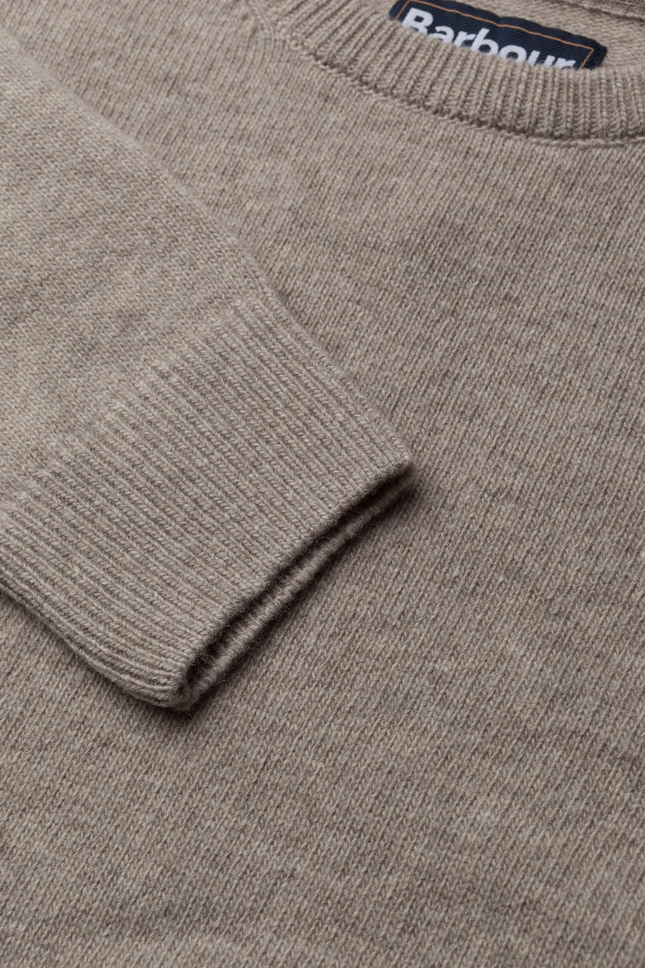 Barbour - Barbour Essential Patch Crew - round necks - dk stone / lt s - 5
