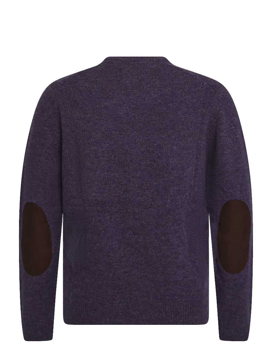 Barbour - Barbour Essential Patch Crew Neck Sweater - Ümara kaelusega - grape - 1