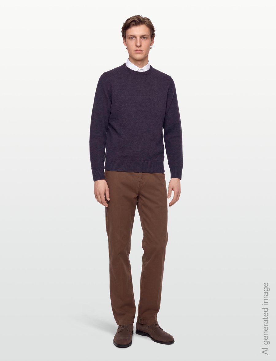 Barbour - Barbour Essential Patch Crew Neck Sweater - rundhals - grape - 0
