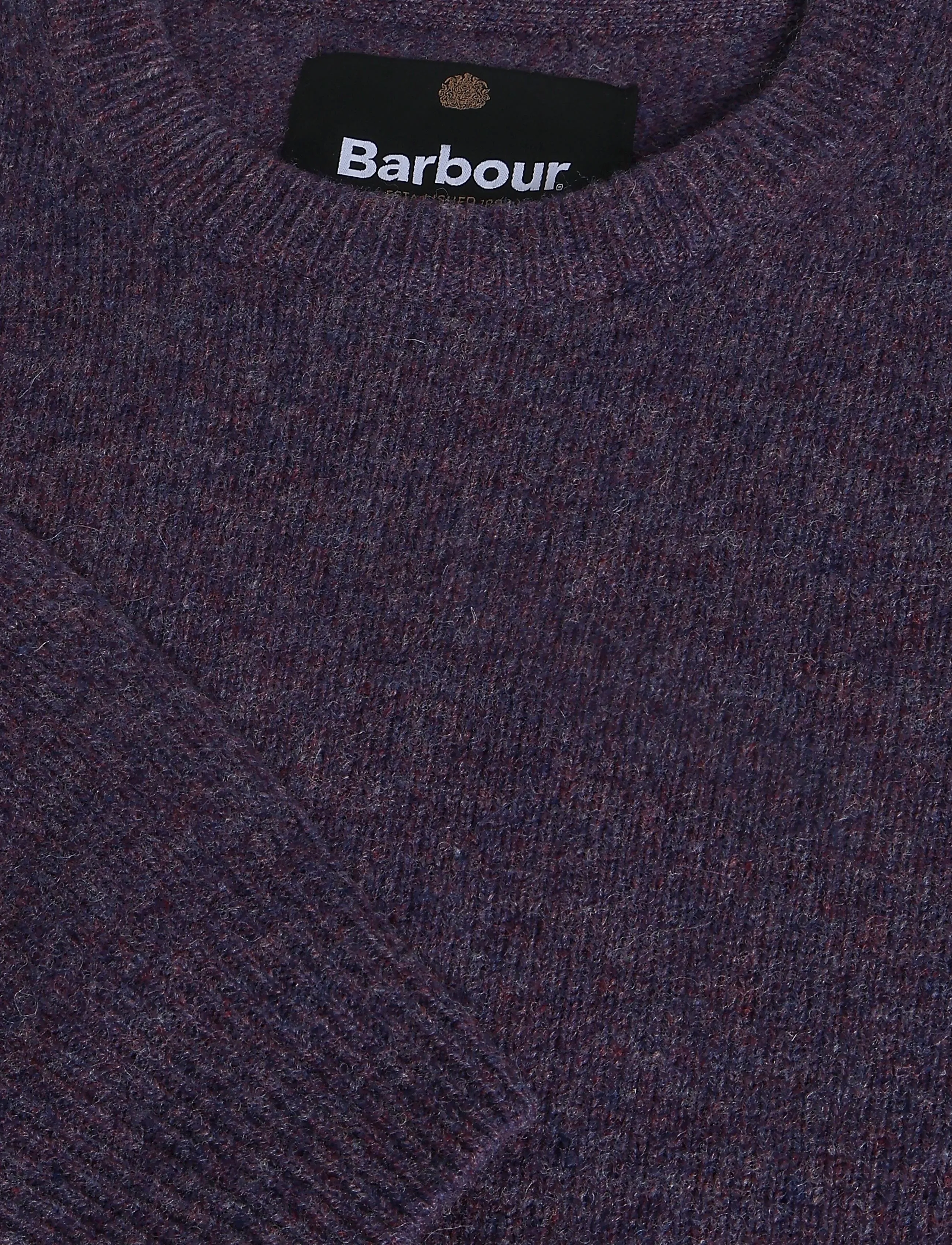 Barbour - Barbour Essential Patch Crew Neck Sweater - Ümara kaelusega - grape - 2
