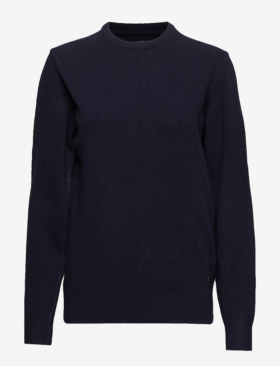 Barbour - Barbour Essential Patch Crew Neck Sweater - Ümmarguse kaelusega kudumid - navy - 1