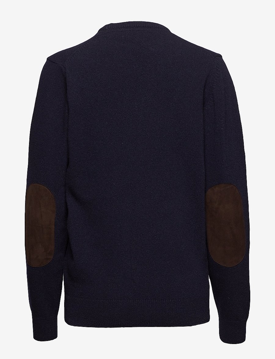 Barbour - Barbour Essential Patch Crew Neck Sweater - Ümmarguse kaelusega kudumid - navy - 2