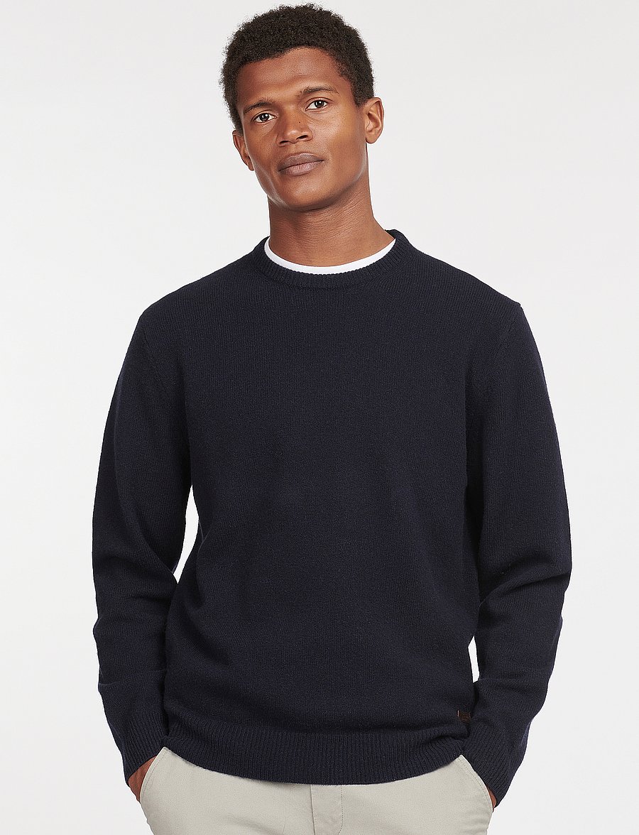 Barbour - Barbour Essential Patch Crew Neck Sweater - Ümmarguse kaelusega kudumid - navy - 0