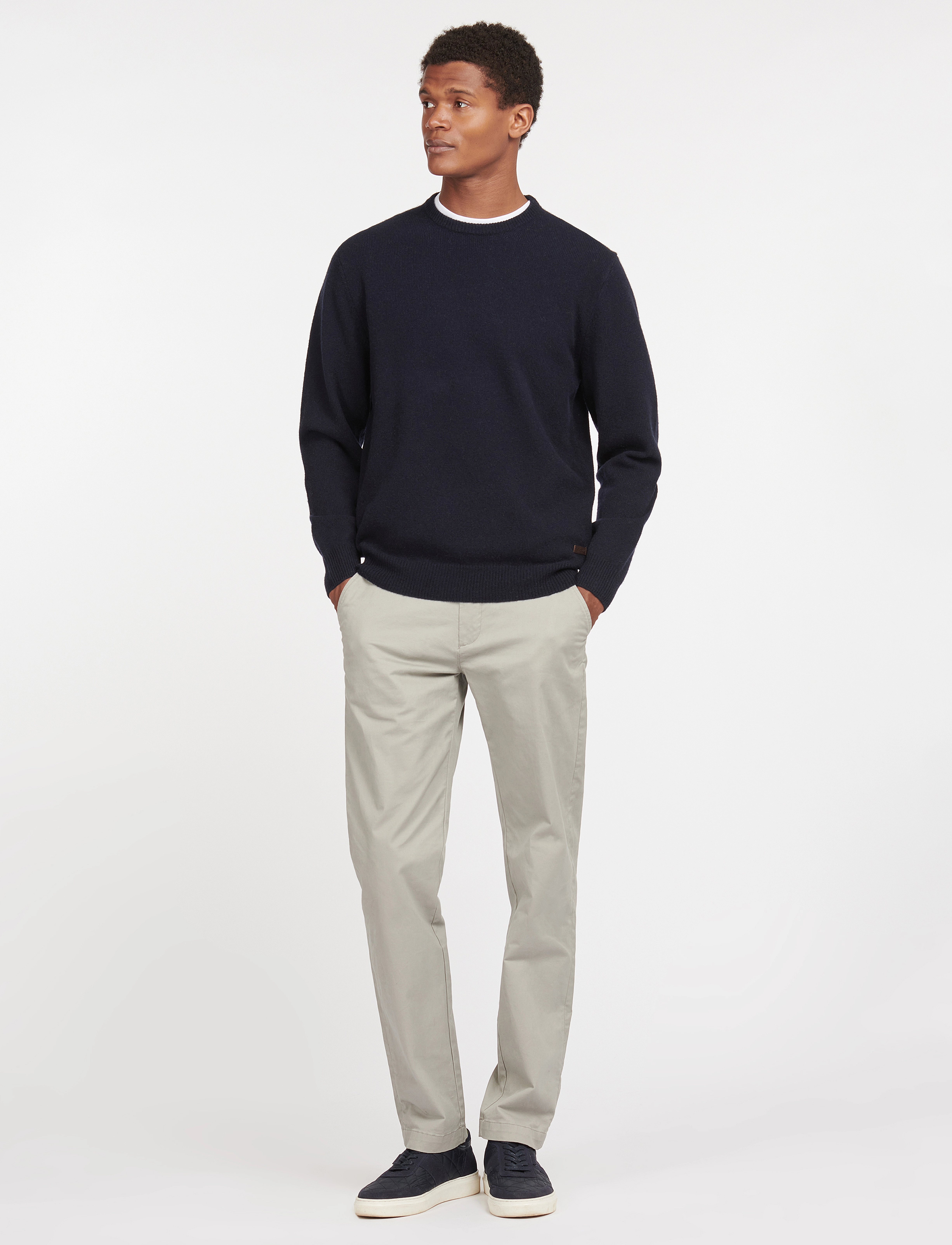Barbour - Barbour Essential Patch Crew - round necks - navy - 4