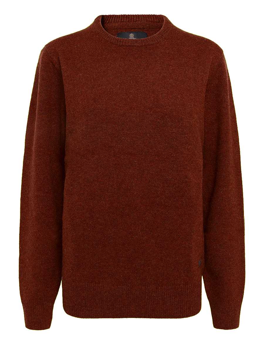 Barbour - Barbour Essential Patch Crew Neck Sweater - rund hals - russet - 0
