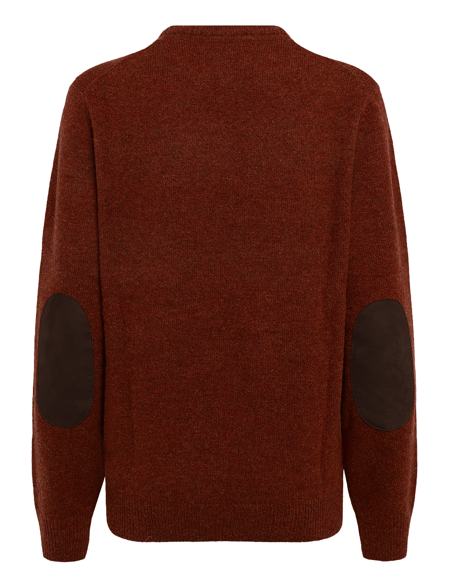 Barbour - Barbour Essential Patch Crew Neck Sweater - rund hals - russet - 1