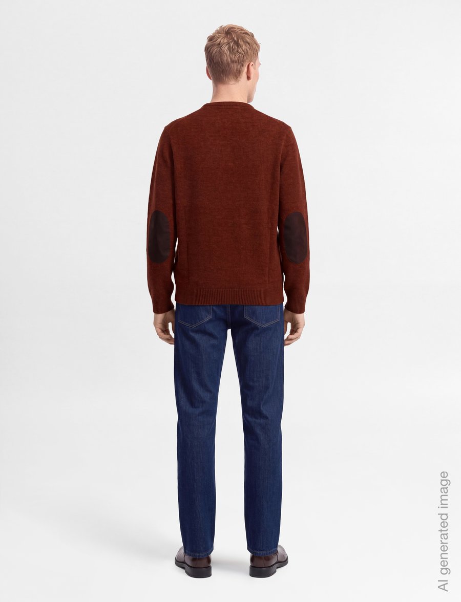 Barbour - Barbour Essential Patch Crew Neck Sweater - rundhals - russet - 4