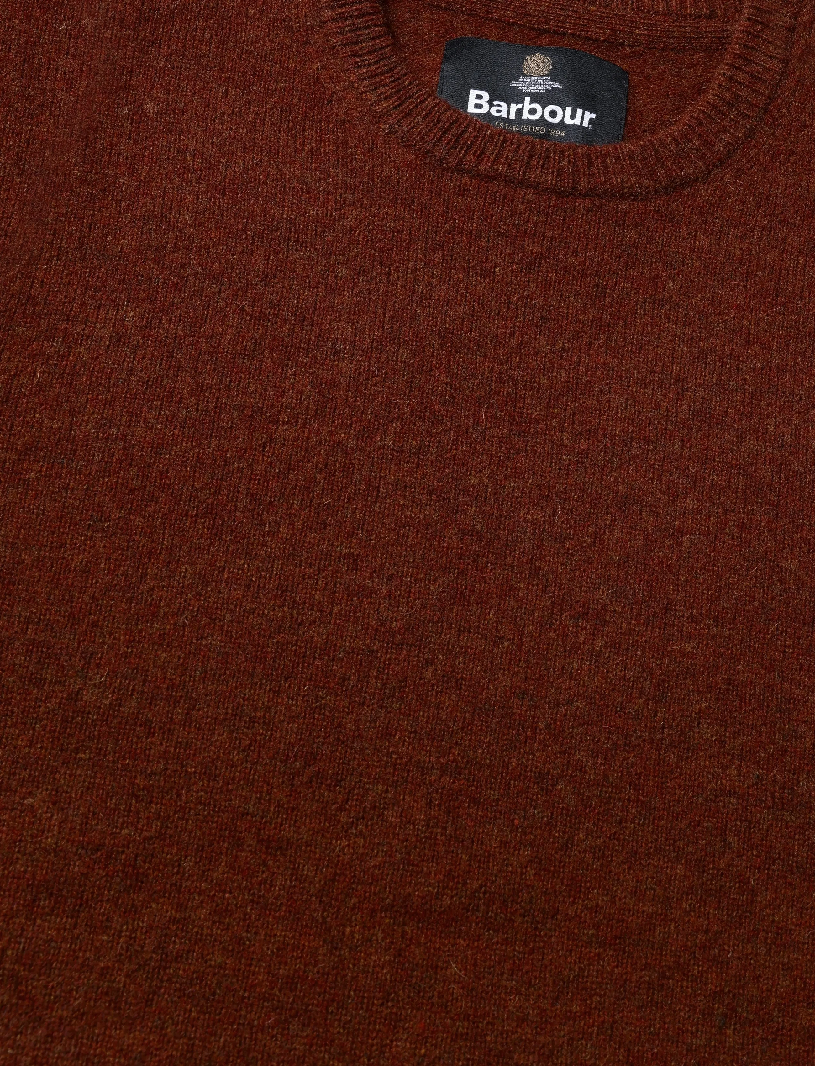Barbour - Barbour Essential Patch Crew Neck Sweater - rund hals - russet - 2