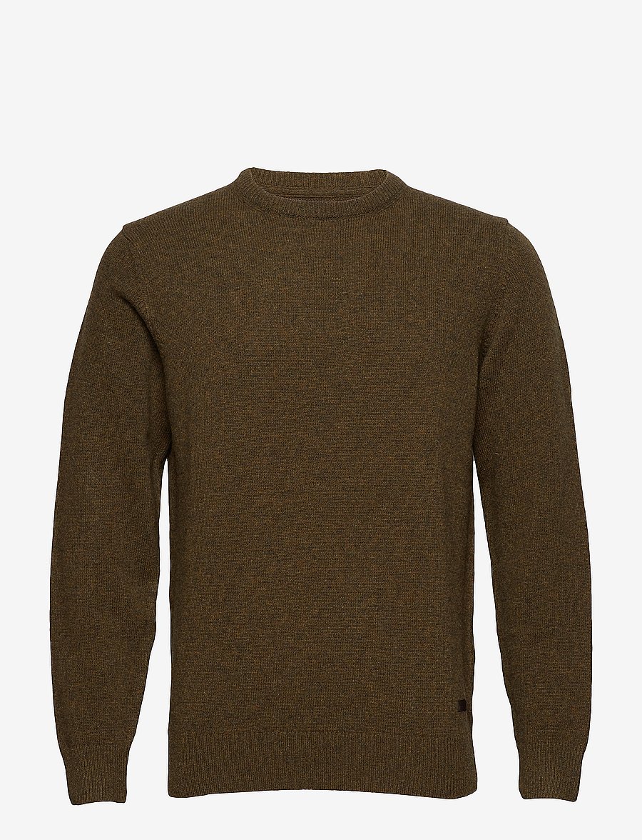 Barbour - Barbour Essential Patch Crew Neck Sweater - Ümmarguse kaelusega kudumid - willow green - 1