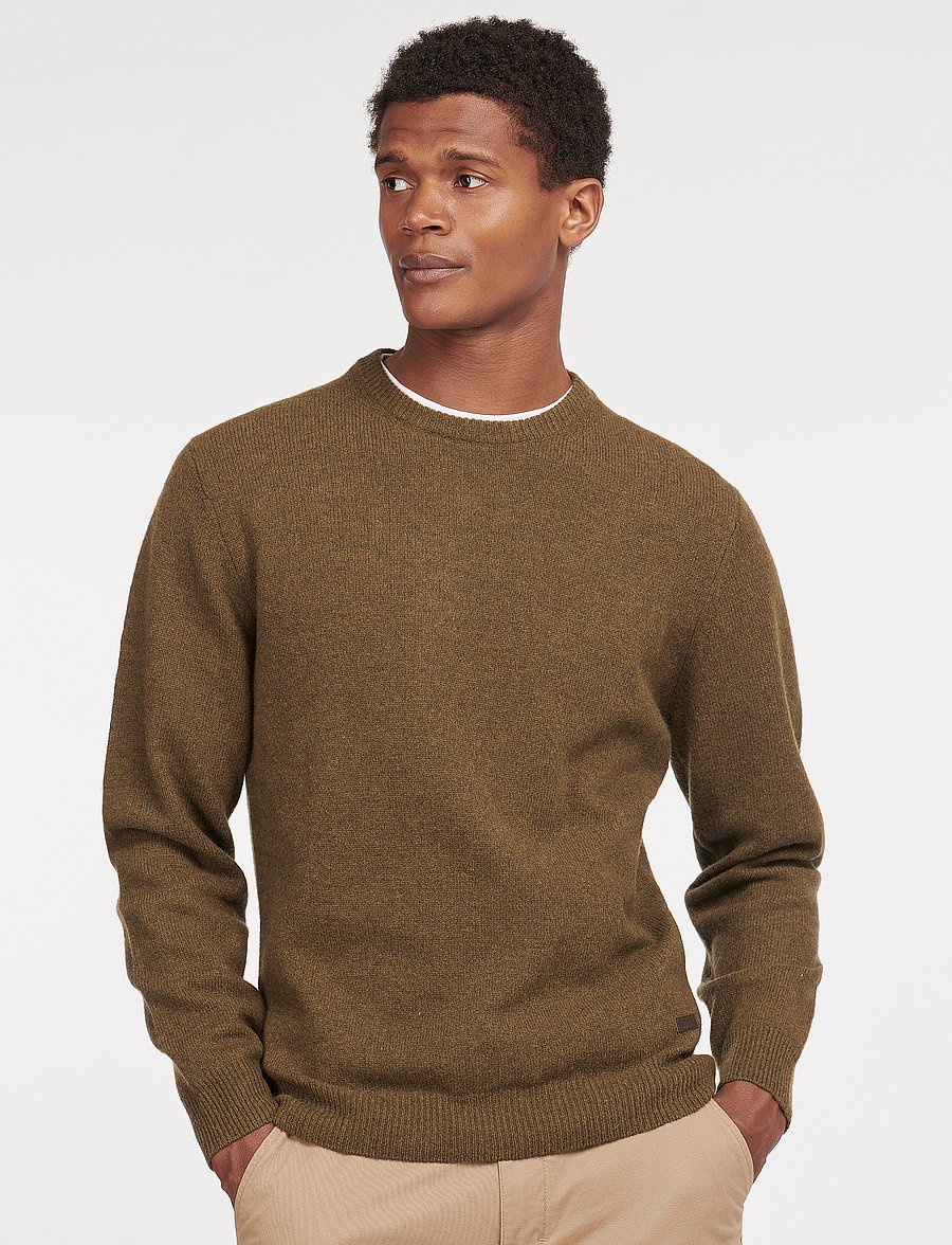 Barbour - Barbour Essential Patch Crew Neck Sweater - Ümmarguse kaelusega kudumid - willow green - 0