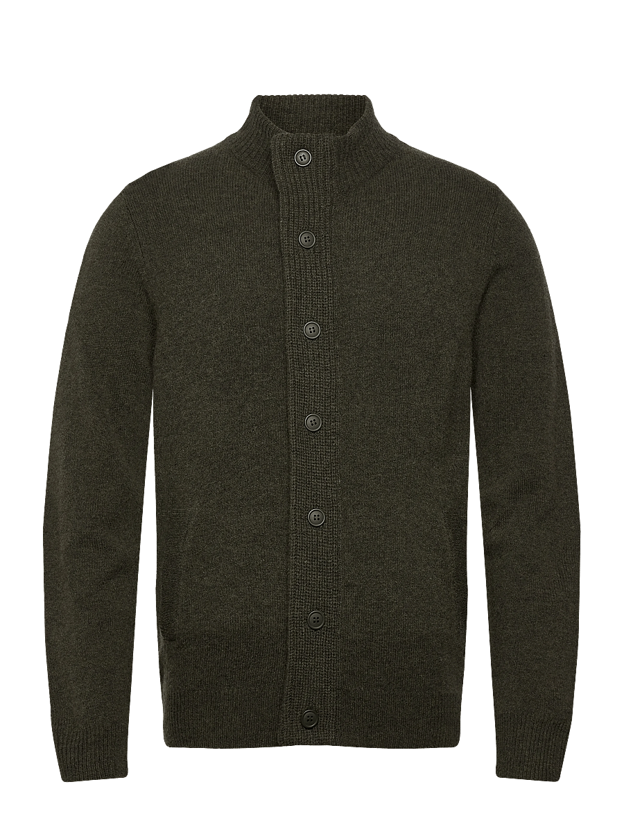 Barbour - Barbour Essential Patch Zip Through Knitted Jumper - rollkragenpullover - green - 0