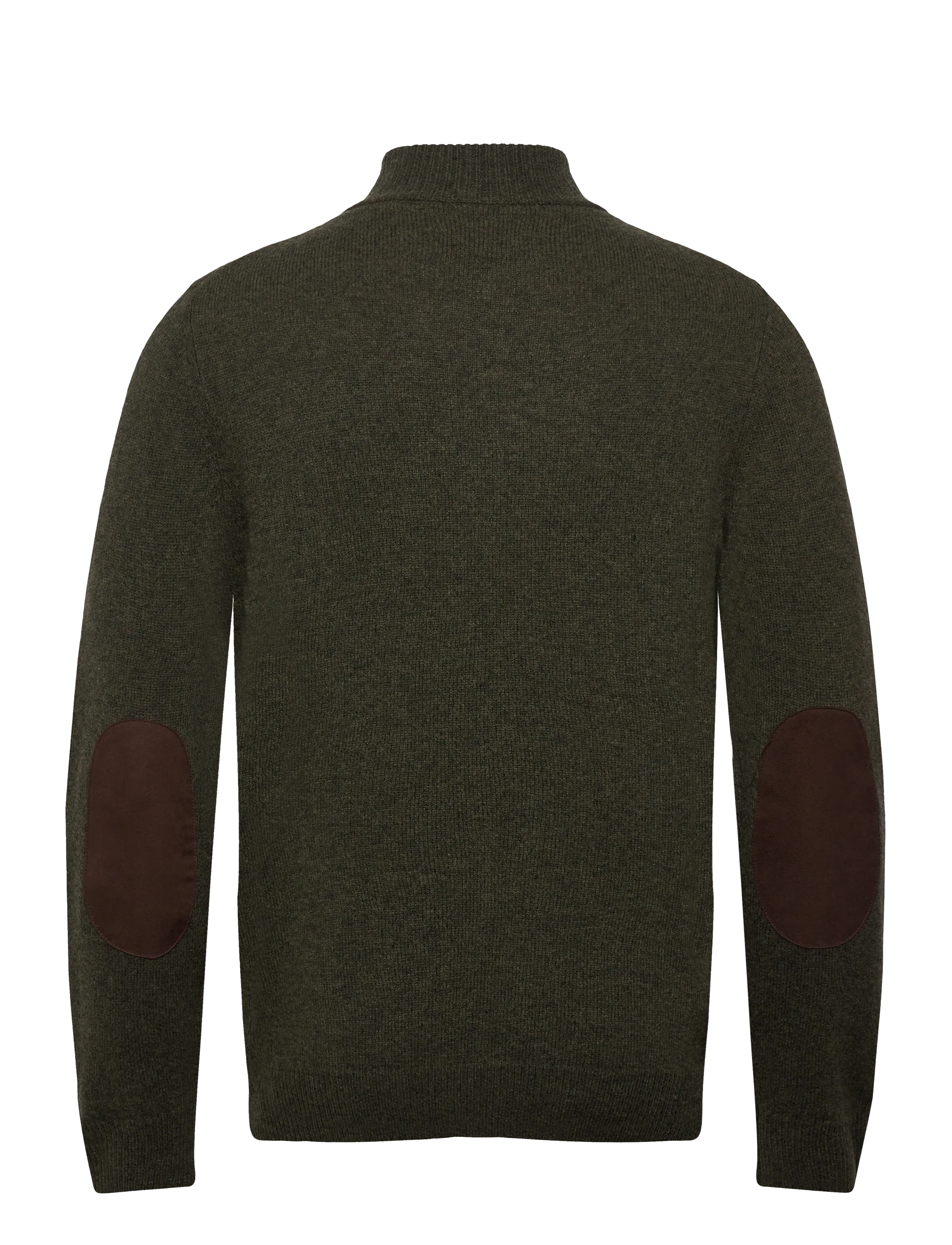 Barbour - Barbour Essential Patch Zip Through Knitted Jumper - rollkragenpullover - green - 1