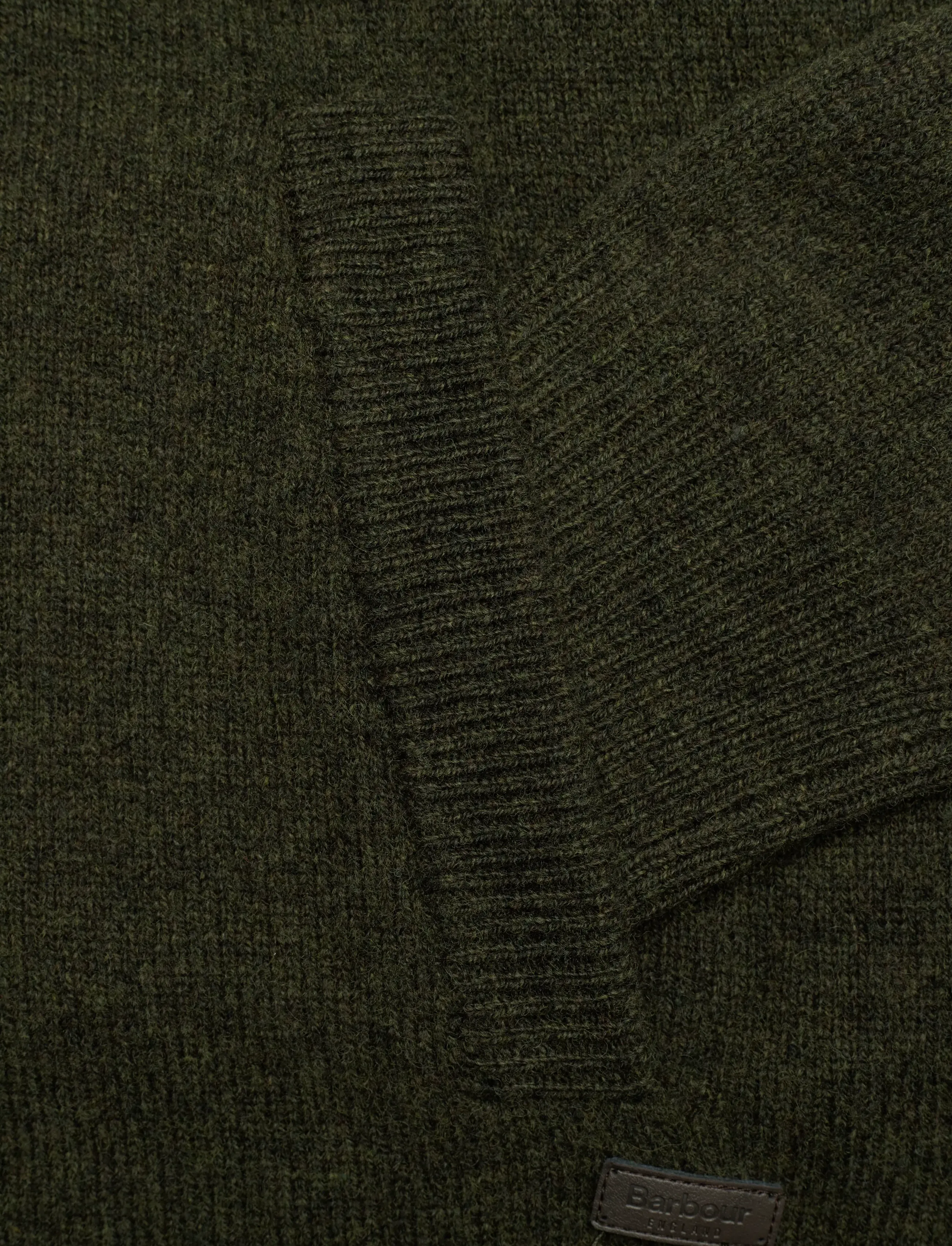 Barbour - Barbour Essential Patch Zip Through Knitted Jumper - rollkragenpullover - green - 3