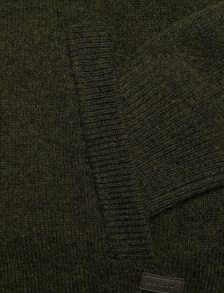 Barbour - Barbour Essential Patch Zip Through Knitted Jumper - rollkragenpullover - green - 3