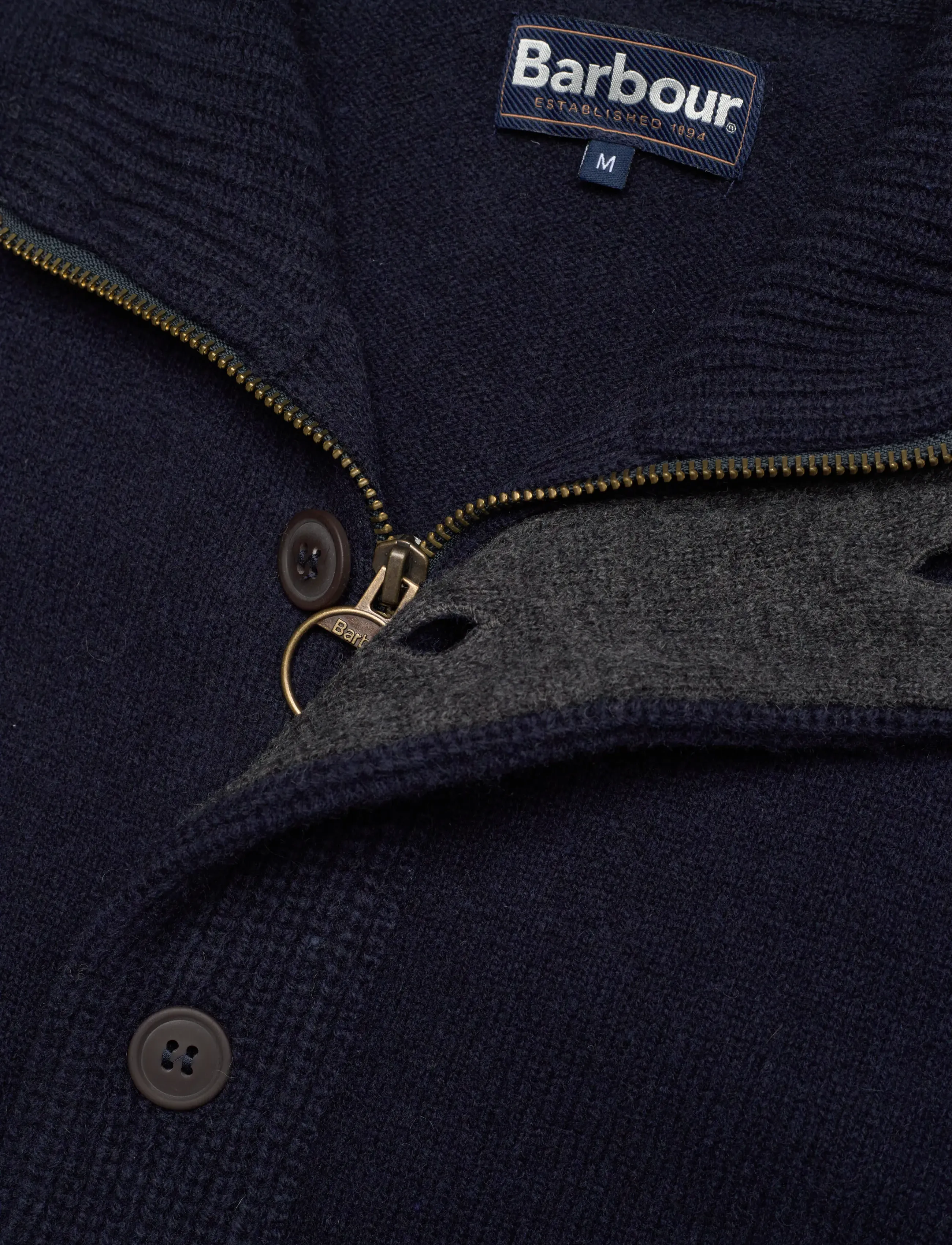 Barbour - Barbour Essent Patch Zip Through Knitted Jumper - navy - 2