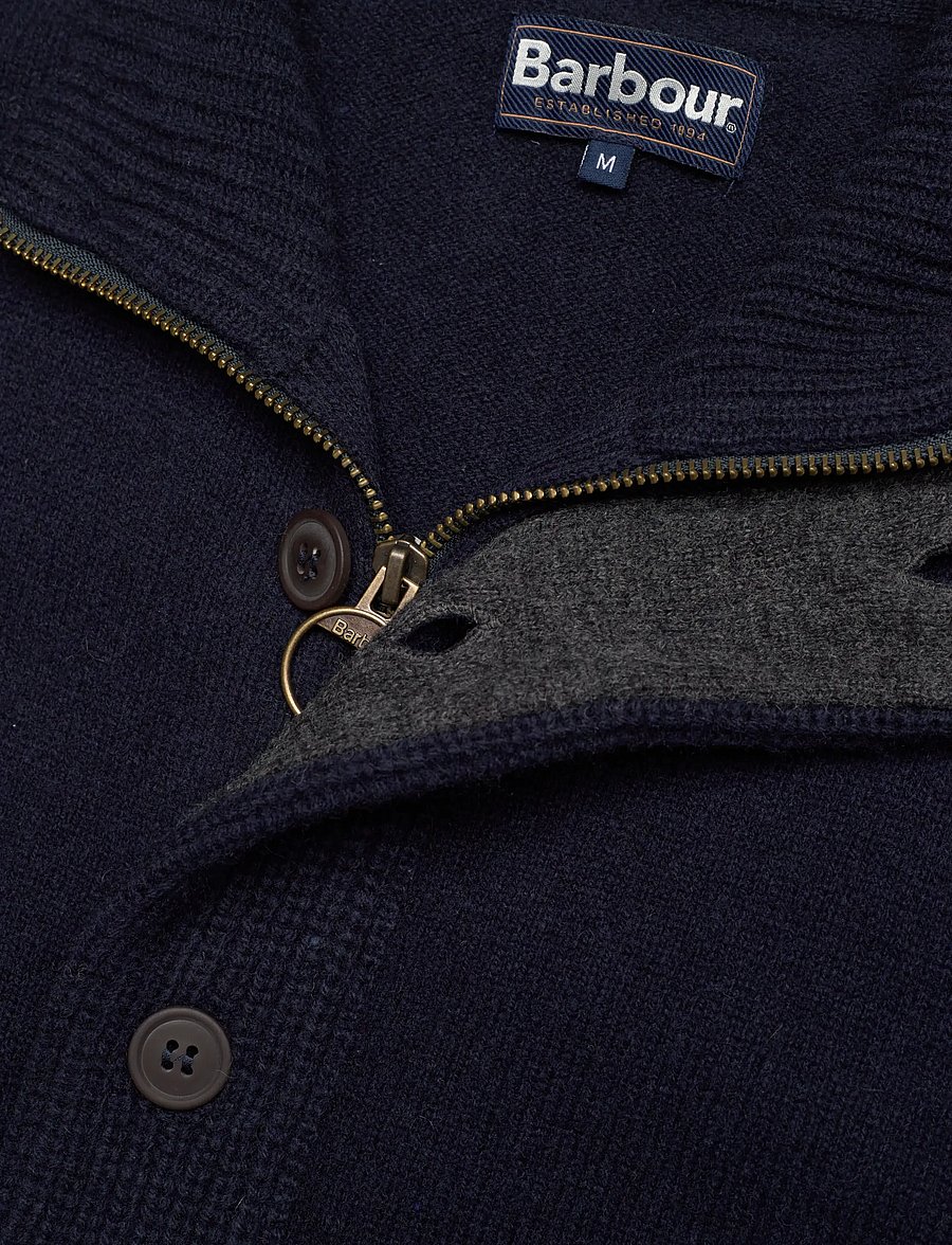 Barbour - Barbour Essent Patch Zip Through Knitted Jumper - navy - 2