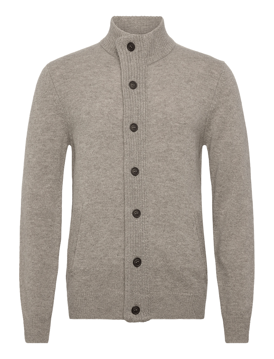 Barbour - Barbour Essential Patch Zip Through Knitted Jumper - fullzip strik - stone - 0