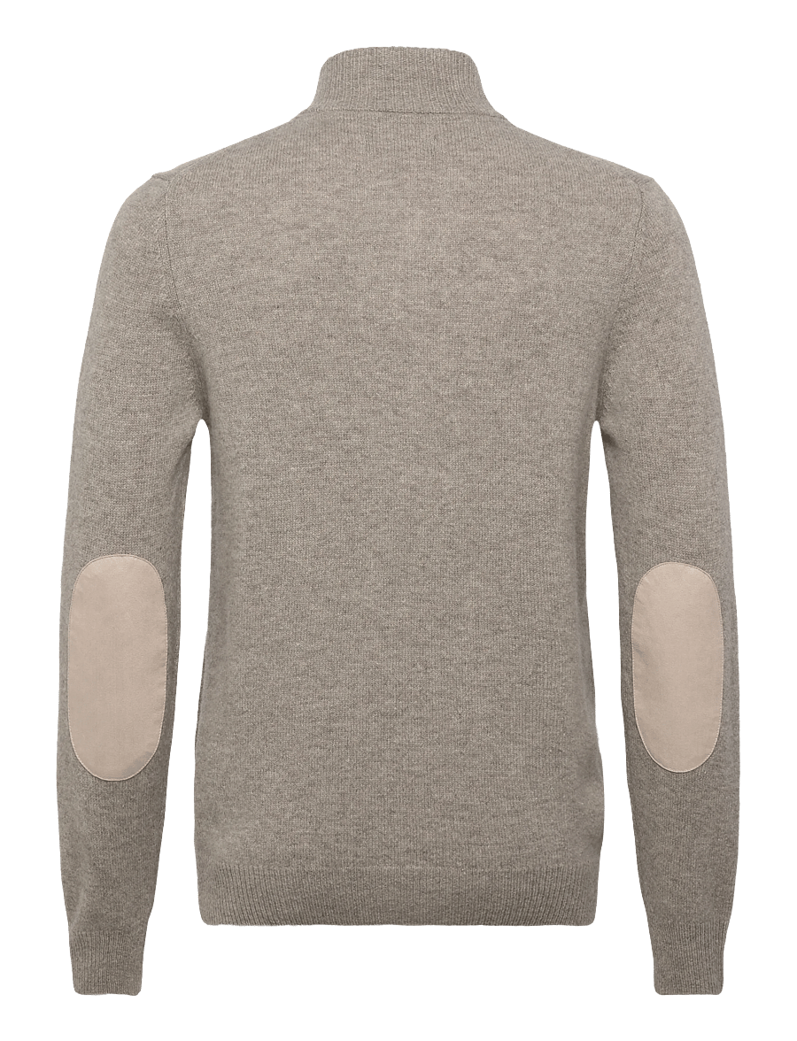 Barbour - Barbour Essential Patch Zip Through Knitted Jumper - fullzip strik - stone - 1